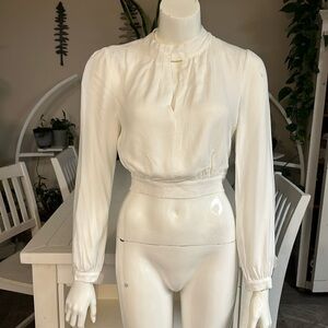 Dance & marvel Anthropologie size medium white tie waist 100% rayon